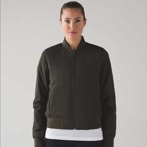 Lululemon Non-Stop Reversible Bomber in Dark Olive